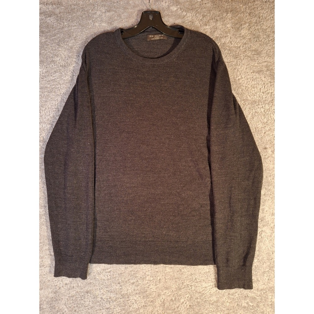 Primark Mens XL Charcoal Gray Crewneck Knit Sweater Long Sleeve Pullover  44/46